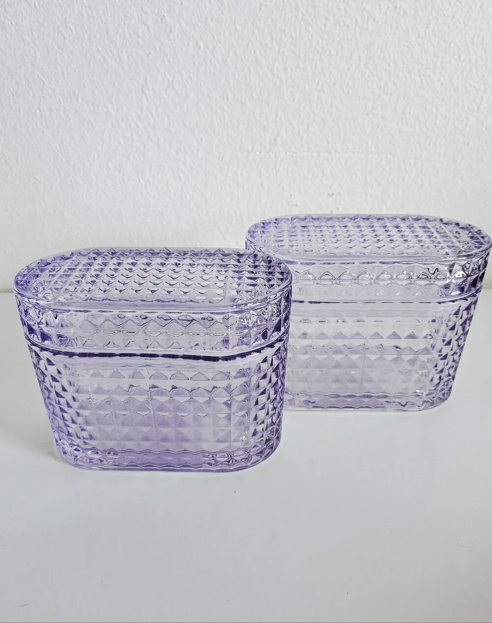 Lavender Glass Vanity Jar Set - Home Accents